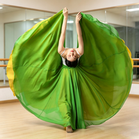 Robe de danse lyrique pour femmes, costume de danse moderne élégant, robe longue fluide sans manches