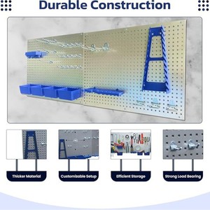 Panel de Herramientas de Hierro Galvanizado de 100x60cm, Organizador Multifuncional para Colgar en la Pared del Garaje - Product Image 3