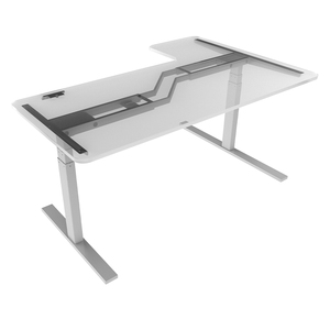 Hiện đại Ergonomic <span class=keywords><strong>90</strong></span> độ L hình chơi game Bàn máy tính góc bàn điện đứng bàn khung - Product Image 1