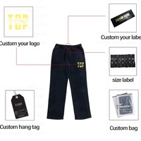 Pantalon de jogging à double taille personnalisé, en molleton de coton véritable camouflage, ample, à jambes larges, à double taille, pour homme