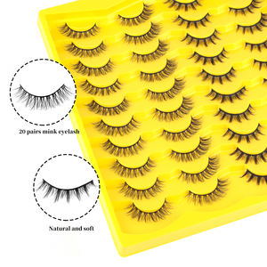 Faux cils 3d duveteux personnalisés Faux cils en vison vaporeux 20 paires de cils à bande complète faits à la main avec boucles en C et aspect naturel - Product Image 2