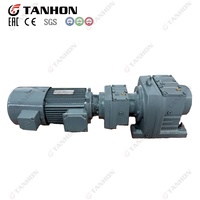 Réducteur d'engrenages hélicoïdaux en ligne combiné TANHON R67R37 YDEJ 0,55/0,75 kW, moteur à double vitesse, rapport 750, montage M5