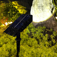 Projecteur solaire LED étanche pour drapeau de jardin, lumière chaude et brillante avec alimentation par panneau solaire