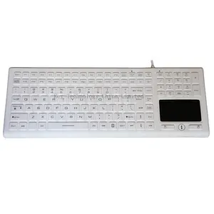 movable desktop led backlight medical use silicone rubber keyboards with touchpad