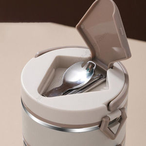 Boîte à lunch portable en acier inoxydable LXM92, multi-couches, ronde, facile à nettoyer, pour étudiants - Product Image 5