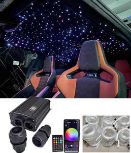 1000 pièces <span class=keywords><strong>de</strong></span> câble à fibres optiques PMMA <span class=keywords><strong>de</strong></span> 6,5 pieds (0,75 mm) avec moteur à fibres optiques à 2 têtes, roue scintillante, étoile clignotante, contrôle par application pour le <span class=keywords><strong>ciel</strong></span> étoilé du <span class=keywords><strong>toit</strong></span> <span class=keywords><strong>de</strong></span> <span class=keywords><strong>voiture</strong></span> - Product Image 2