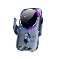 Accesorios Inteligentes para Automóviles, Refrigeración por Semiconductor para Rejilla de Ventilación, Lámpara Colorida, Soporte Magnético Fuerte, Cargador Inalámbrico para Automóvil de 25 W, BK62