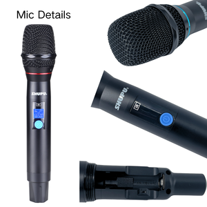 SHUPU-Micrófono dinámico profesional UHF, inalámbrico, de mano, tecnología IR, cancelación de ruido, para escenario de canto en Iglesia - Product Image 5