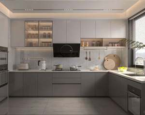 Muebles de Cocina Modernos de Lujo, Listos para Armar, de Madera Contrachapada Ecológica - Product Image 1