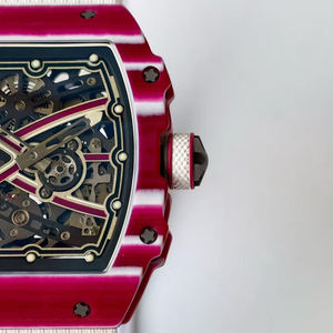 Top of the line ultra-thin <b>red</b> RM67-02 carbon fiber material sports men's automatic mechanical watch - Product Image 2