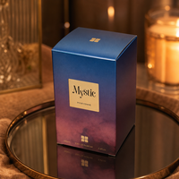 Boîte d'emballage de parfum personnalisée, boîte cadeau en papier imprimé, logo en feuille d'or, carton pliable pour eau de parfum 100 ml