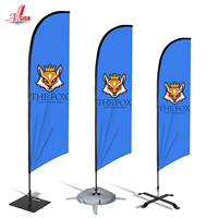 Polyester UV-gedruckte Strand flagge Teardrop Feather Flag Pennant Style mit Spike für Werbe veranstaltungen