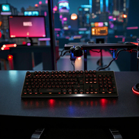 Clavier de jeu à membrane filaire OEM Lighting 180 cm avec câble USB noir, RGB, USB 2.0 standard, ROHS, FCC, CE, taille standard, pour droitiers