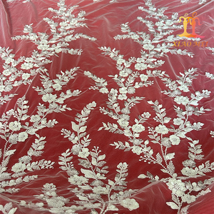 <span class=keywords><strong>Xiao</strong></span> <span class=keywords><strong>mei</strong></span> – Textile de mariée blanc, broderie fantaisie, tissu perlé de luxe, dentelle, XM-BF0592 - Product Image 4