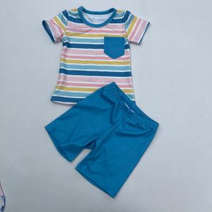 Bộ Quần Áo Trẻ Em Bé Trai Khủng Long In Ngắn Tay Áo Nút Xuống Áo Phông Trẻ Em Và Quần Short Cotton Bộ Quần Short Bé Trai Mùa Hè - Product Image 4