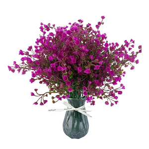 Ramo Pequeño de Saliegas Doradas de 35 cm, Flores Artificiales de Plástico Rojo Púrpura, Decoración para el Hogar, Accesorios para Bodas - Product Image 5
