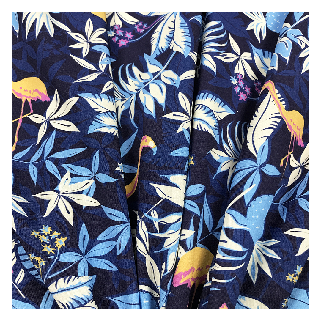 Factory Outlet Tropical Design Regular 160gsm Hawaiian Rayon Fabric Digital Printed 100% Rayon Eco-Friendly Girls Lining