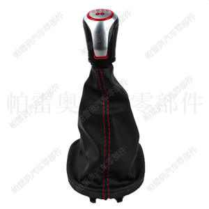 หัวเกียร์หนัง Volkswagen Golf 6 Caddy 5 สปีด เย็บด้ายแดง ดีไซน์ตามหลักสรีรศาสตร์ - Product Image 1