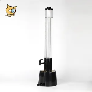 Tudo em oferta preto 3l dispensador de cerveja, dispensador de cerveja, torre de cerveja com tubo de gelo, copo incorporado para barra