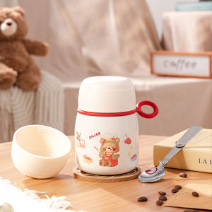 Contenitore Termico per Alimenti in Acciaio Inox 316 per Bambini con Design Cartoon, Porta Pranzo per Ufficio e Campeggio con Cucchiaio, 42ml - Product Image 5