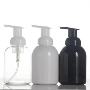 Klar Weiß Schwarz PET Kunststoff Schaums eifen flasche 350ml Kosmetischer Flüssig seifensp ender Mit Schaum pumpen flasche