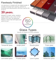 ROGENILAN Persiennes en verre verticales ajustables sur mesure Cadre en aluminium Persienne fixe en verre Louvre Jalousie Windows avec moustiquaire