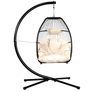 كرسي Woqi مصنوع يدويًا أرجوحة أرجوحة بحامل خارجي - Product Image 1