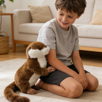Peluche Otter Super Douce de Simulation, Poupée Personnalisée Rembourrée de Coton PP, Coussin Otter Anti-Stress Confortable