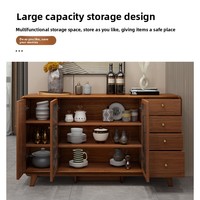 Buffet de cuisine en bois écologique de style chinois, durable, facile à assembler, rangement de luxe, poignées métalliques modernes