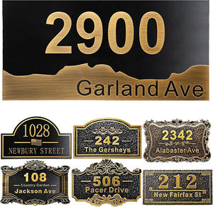 OEM 3D Metal Latón Casa Número Puerta Señal Placa Números y letras Metal fundido Dirección Placa Latón Puerta Nombre <span class=keywords><strong>Placas</strong></span> - Product Image 2