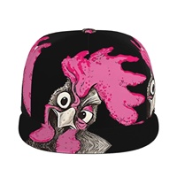 Casquette Snapback Ajustable 6 Panneaux en PVC Personnalisée, Motif Coq Tendance, Impression Numérique 3D, Visière Plate, Protection Solaire, Cyclisme