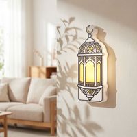 Lanterne islamique à capteur de mouvement imprimée en 3D rechargeable, lampe de nuit sans fil alimentée par batterie, décoration du Ramadan, lampe murale, maison intelligente