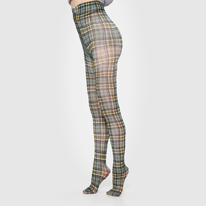 Collants en <span class=keywords><strong>nylon</strong></span> à taille haute, motif écossais <span class=keywords><strong>rouge</strong></span>, avec logo personnalisé, pour fêtes et usage quotidien - Product Image 5