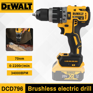 สว่านกระแทกไร้สาย DCD796 แบตเตอรี่ลิเธียมแบบไร้แปรงถ่าน DC20V แรงบิด 90 นิวตันเมตร ปรับแรงบิดได้ ความเร็วแปรผันอเนกประสงค์ OEM - Product Image 3