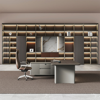 Luxe en forme de L Directeur Manger PDG Boss Solutions de mobilier de bureau Table et chaises Ensemble de bureau de direction