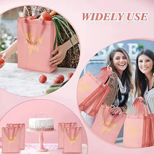 批发定制便携式购物袋可重复使用无纺布袋环保织物无纺布购物袋带定制标志 - Product Image 6