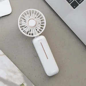 Promotion Gift Mini Folding Portable Fan Children Portable Neck Strap Pocket Small Handheld Table 7 Hours Work Rechargeable Fan