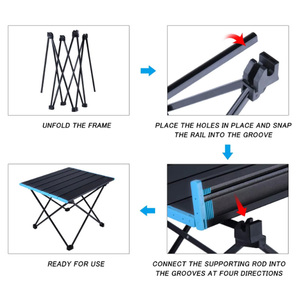 Tentes de camping avec table de camping portable, table en aluminium ultralégère avec sac de rangement, installation facile avec sac de transport - Product Image 6
