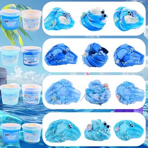 Assorted Blue <b>Slime</b> Pack Silky Butter Lightweight Cloud Transparent Crystal Sensory <b>Toys</b> Kids Party Rewards Gift - Product Image 2