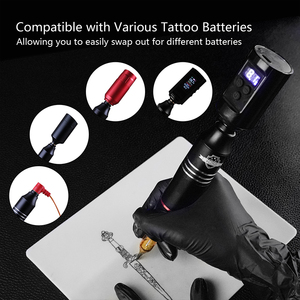 <span class=keywords><strong>Set</strong></span> completo di Kit completo per macchina rotante per tatuaggi Wireless con ago e inchiostro a cartuccia - Product Image 3