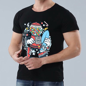Sublimación 100% Camiseta de algodón (<span class=keywords><strong>T2</strong></span>) Tamaño personalizado Transpirable Ligero Comprimido Estilo casual para adultos Mangas cortas con cuello - Product Image 4