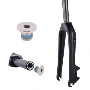 Horquilla Delantera Plegable de Fibra de Carbono Negro Mate para Bicicleta de 20 Pulgadas con Freno de Disco, Ligera, para Bicicleta de Carretera - Product Image 1