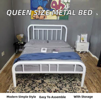 JYLG005 #   Sommier à ressorts Queen Size en acier KD, hauteur réglable, style simplicité moderne, pour appartement et usage hospitalier