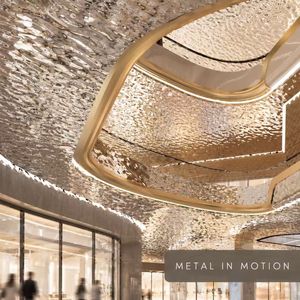 Tôle métallique durable à motif ondulé, résistante au ternissement, pour la décoration de plafonds commerciaux intérieurs de grande envergure - Product Image 3