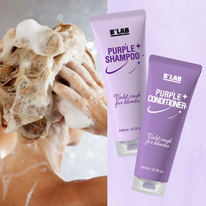 Champú Morado <span class=keywords><strong>de</strong></span> Marca Privada para el Cuidado del Cabello, Tónico Anti-Amarillo que Elimina los Tonos Amarillos para Cabello Gris, Decolorado, Blanco y Rubio - Product Image 3