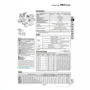 Table coulissante pneumatique SMC Pneumatics MXS20-100B pièces pneumatiques de haute qualité - Product Image 1