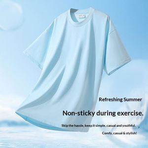 Nuevo 640 # Camiseta de algodón para hombre, cuello redondo, manga corta, corte holgado, lisa, estilo vintage, 32 hilos dobles, 280g, 14 colores - Product Image 2