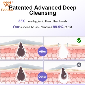 แปรงทำความสะอาดผิวหน้าแบบชาร์จไฟได้ PAKISS กันน้ำ - อุปกรณ์ดูแลผิวพกพาสำหรับขัดผิวหน้าและผลัดเซลล์ผิวอย่างอ่อนโยนทุกวัน - Product Image 2