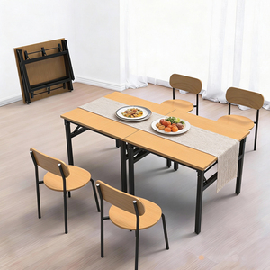 Tavolo Pieghevole Resistente con Telaio in Metallo, Scrivania Portatile per Giardino, <span class=keywords><strong>Picnic</strong></span>, Campeggio, Barbecue all'Aperto, Patio, Hotel, Riunioni - Product Image 5