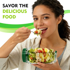 New Food Grade <b>Plastic</b> Portable Leakproof Salad Pod <b>Jar</b> Seasoning Layer <b>Mason</b> <b>Jar</b> With Lid - Product Image 4
